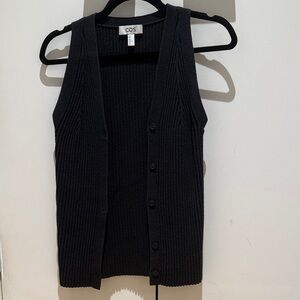 COS black Ribbed Button-Up Vest - XS